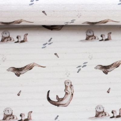 Jersey | Küstenliebe Christiane Zielinski | Robben Streifen hellbeige